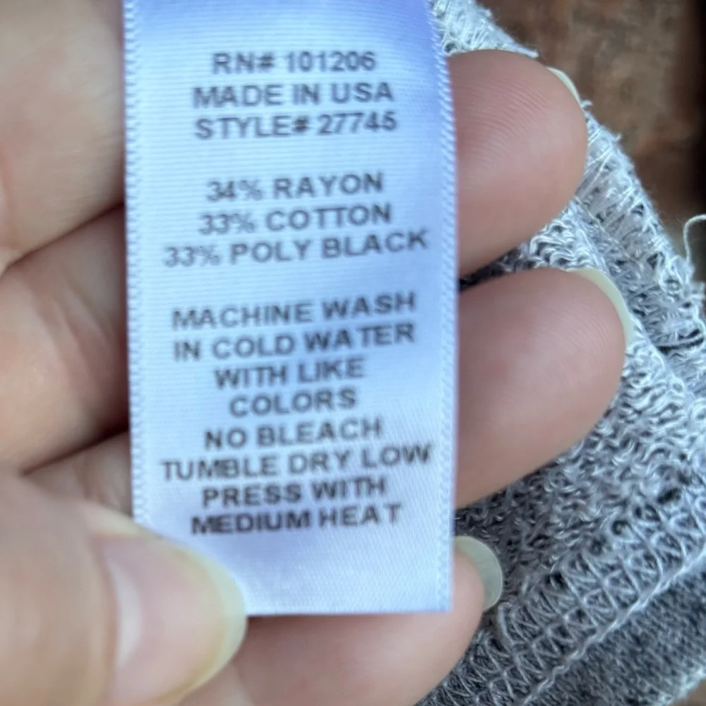 Soft Surroundings Heathered Gray Knit open front cardigan